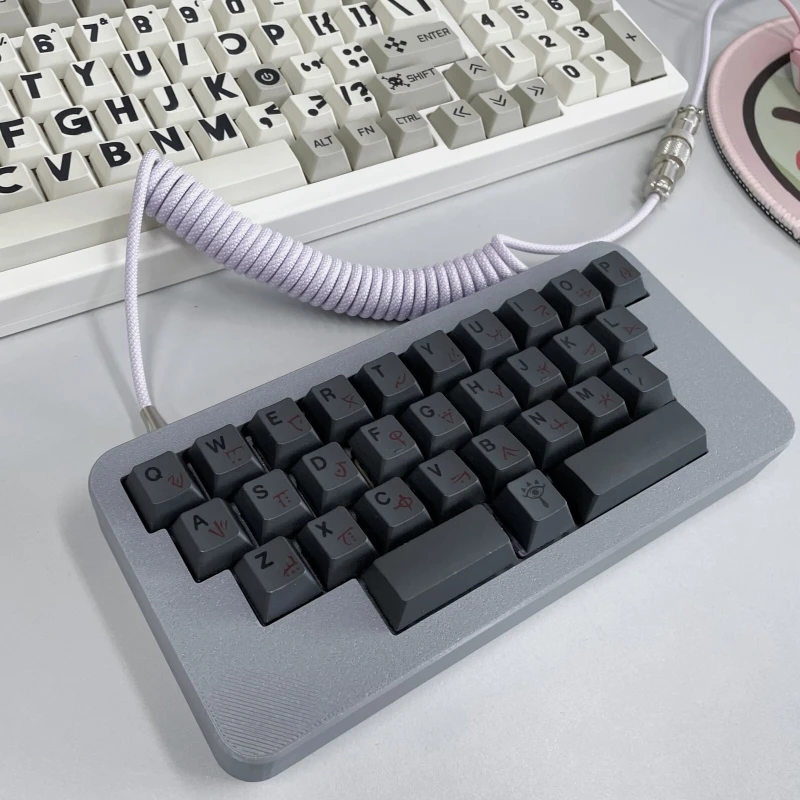 Painxx28 Portable Mini Keyboard 3D Print Case Single Mode Wired Mechanical Keyboard Ergonomics Hot Swap Kit QMK/VIAL Game Gift
