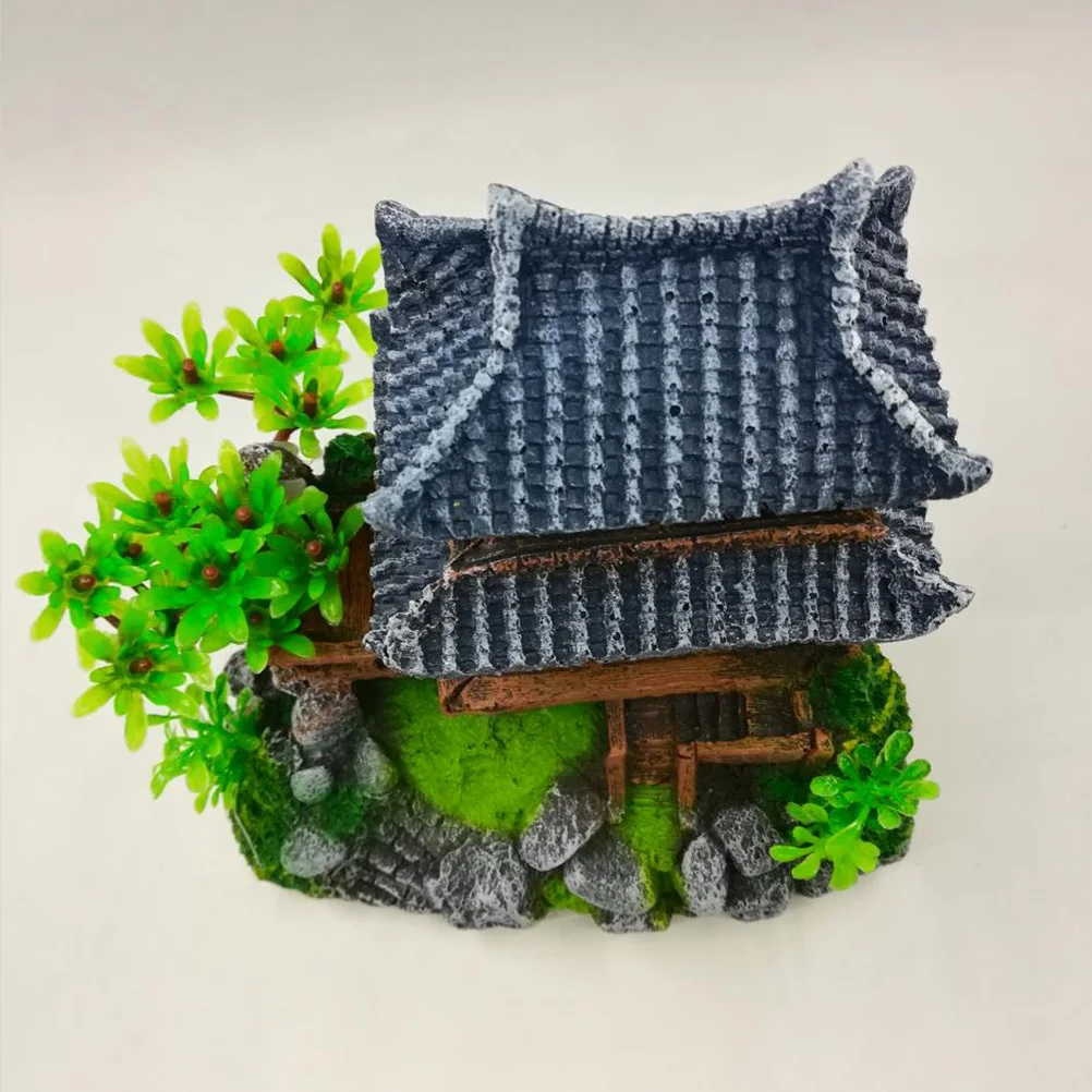 

Aquarium Landscape Chinese Style Resin Vintage House Fish Tank Cabin Shelter Decoration Creative Aquarium Ornament Fish Tank