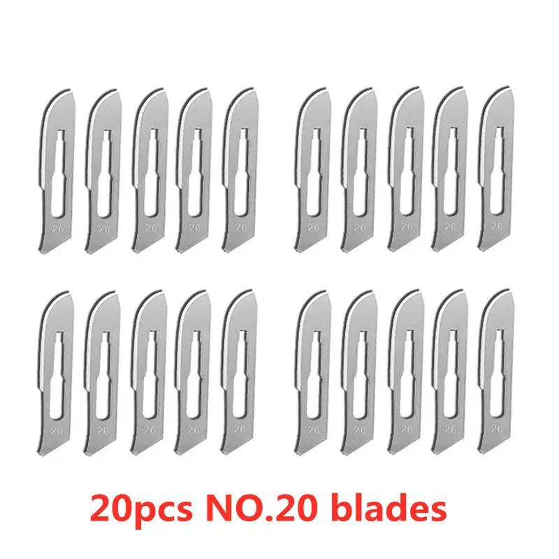 Imagem -05 - Lâminas Cirúrgicas Médicas Estéreis para Cortar Telefone Reparo Pcb Faça Você Mesmo Escultura Animal Sobrancelha Faca de Bisturi No.20-no.25 20100 Pcs