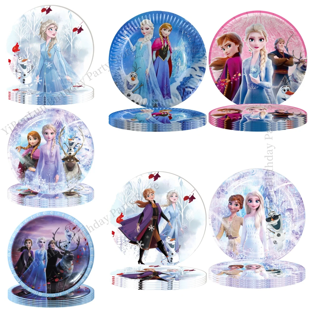 7/9 inch Disney Frozen Party Plates Birthday Decor Anna Elsa Disposable Tableware Paper Dish Baby Shower Girls Party Supplies