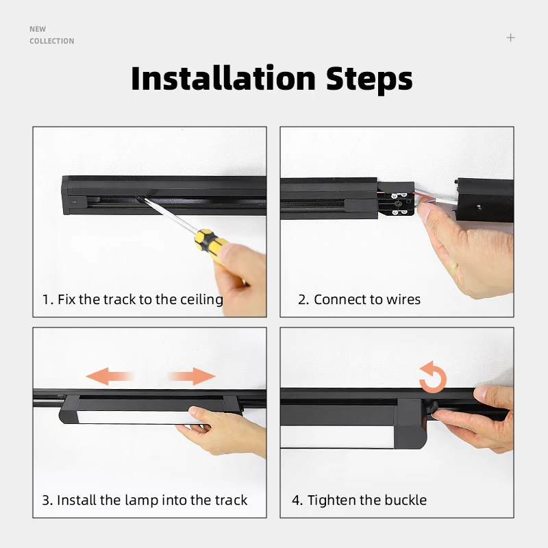 Led Track Light New Ceiling Flood Light Dimmable 3 Colors Track Lamp For Living Room Bedroom Rotated 180° Long Track Lighting