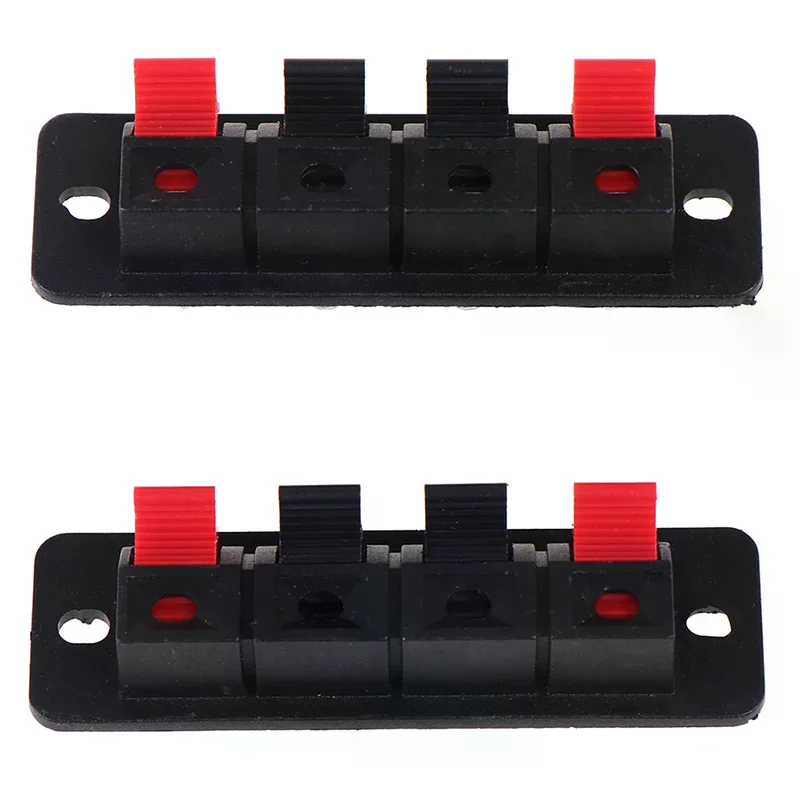 2Pcs 4 Positions Spring Connector Terminal Audio Speaker Terminals Wiring Clip