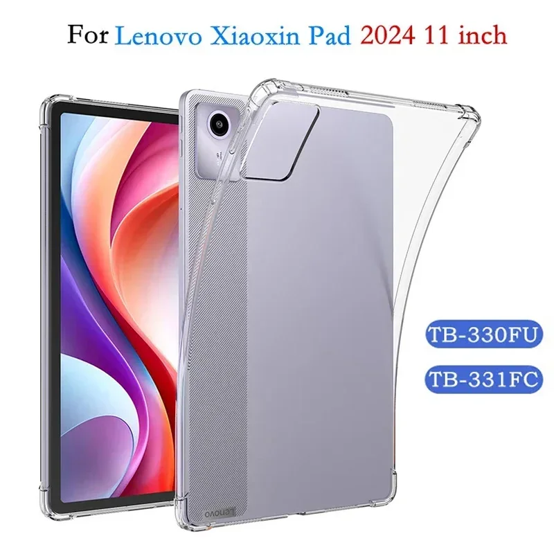 Soft Silicone Case For Lenovo Tab M11 TB-330FU TB-331FC Xiaoxin Pad 2024 11 inch Shockproof Airbag Fundas Transparent Shell