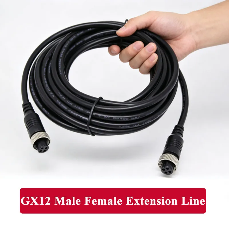 4Pin GX12 Male to Female Connection Wire Aviation Plug 2/3/5/6/7 Pin Plug Sensing Connector Cable 0.2-3 Meter Extension Line