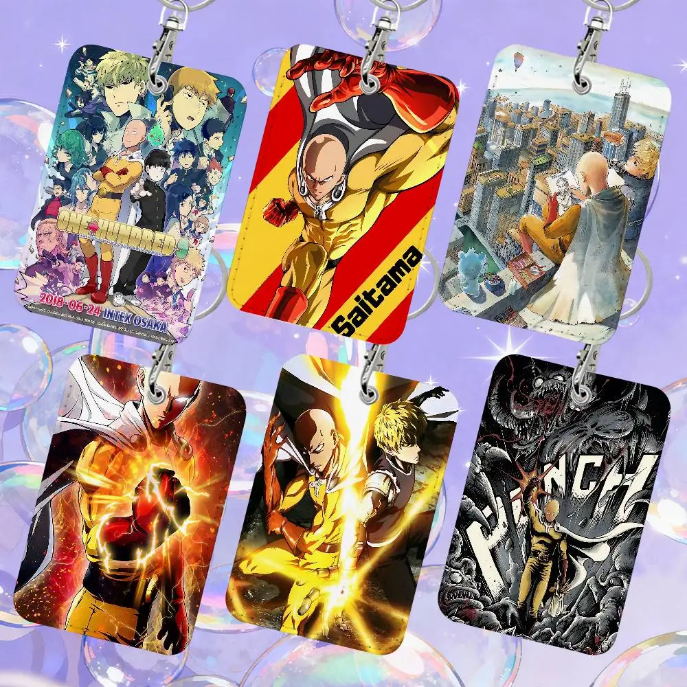 

Держатель для карт One Punch Man 1, кожаный ящик для хранения карт, брелок для ключей, держатель для бирки доступа, держатель для удостоверения личности, брелок для ключей