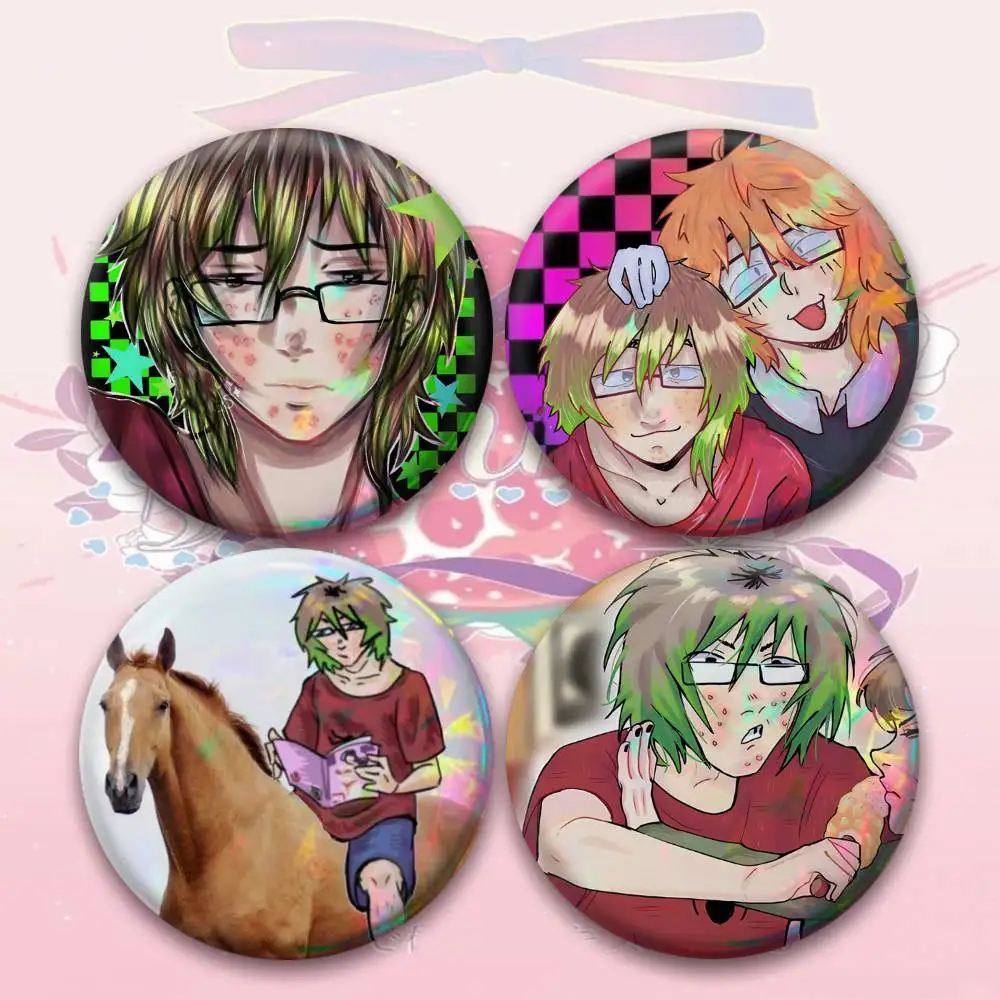 O-Oswaldo Looking Badge 25 32 44 58 75 mm Round Fans Collect Friends Gifts Brooch Souvenir