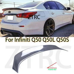 Car Spoiler For Infiniti Q50 Q50s CT1 Style Real carbon fiber material Rear Spoiler Trunk wing 2013-2026