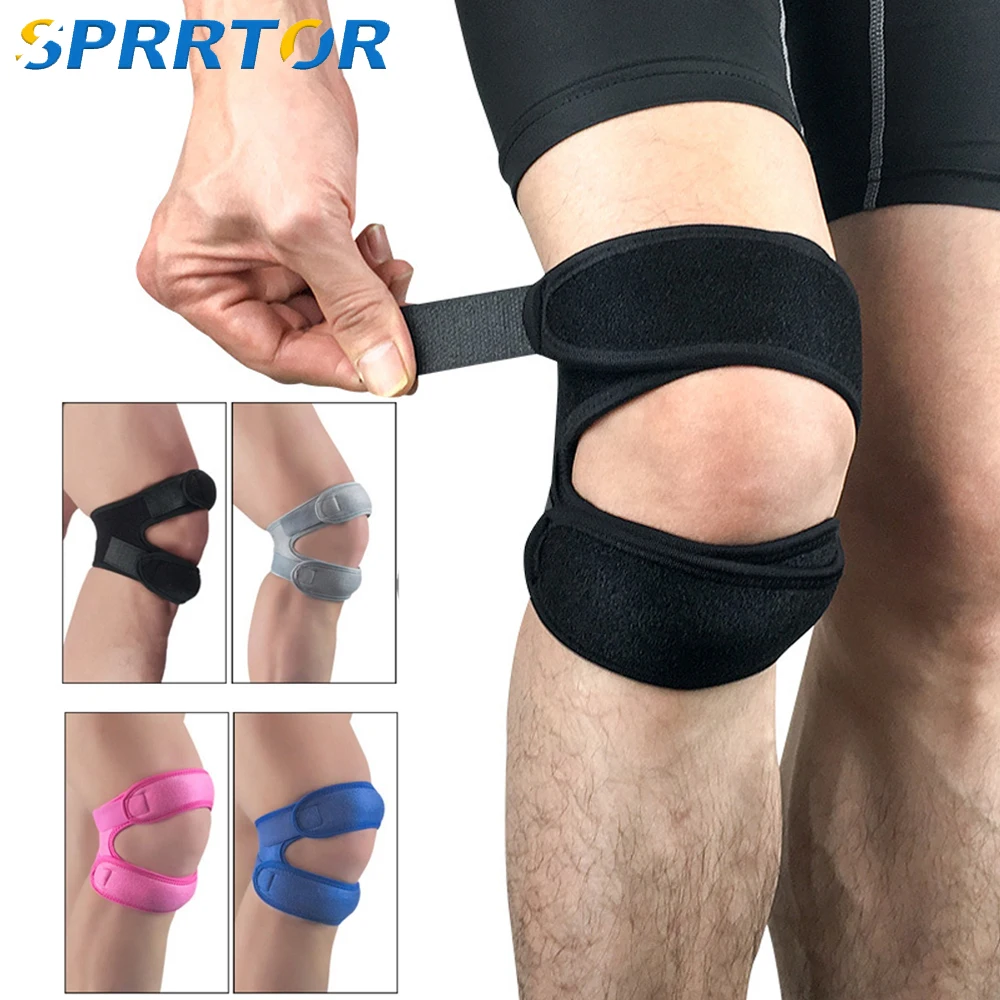 

1 PC Sports Kneepad Double Patellar Knee Patella Tendon Support Strap Brace Pad Protector Open Knee Wrap Band Fitness