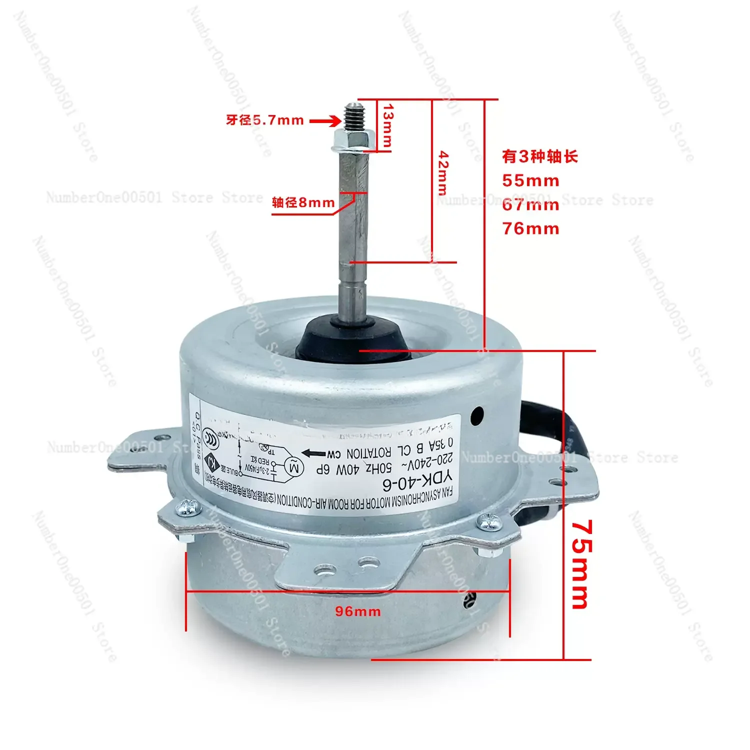 Copper Wires Universal Air Conditioner Outdoor Fan Cooling Motor YDK-40-6 Forward and Reverse 1 p 1.5p2p3p Motor