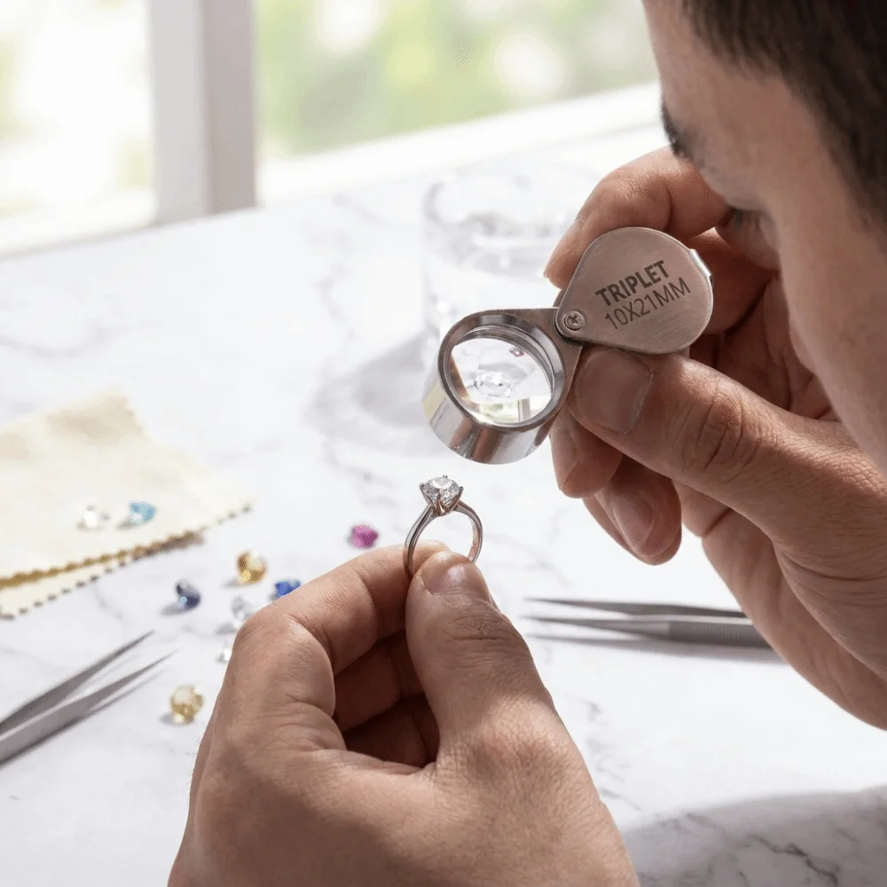 10x 20x 30x 21mm High Magnification Jewelry Magnifying Glass Alloy Glass Lens Pocket Loupe Portable Lightweight