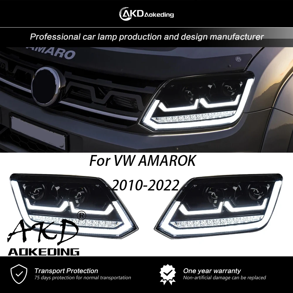 

AKD From Light For VW AMAROK 2010-2022 Headlamp Car Accessory DRL H7 LED Bi Xenon Bulb Dynamic Upgrade Auto Accessories 2PCs