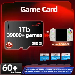 Cartão TF jogo para Anbernic, todos os emulador, pré-instalar jogos retro, portátil, memória de alta velocidade, PS2, PSP, 1TB, 512 GB, mais