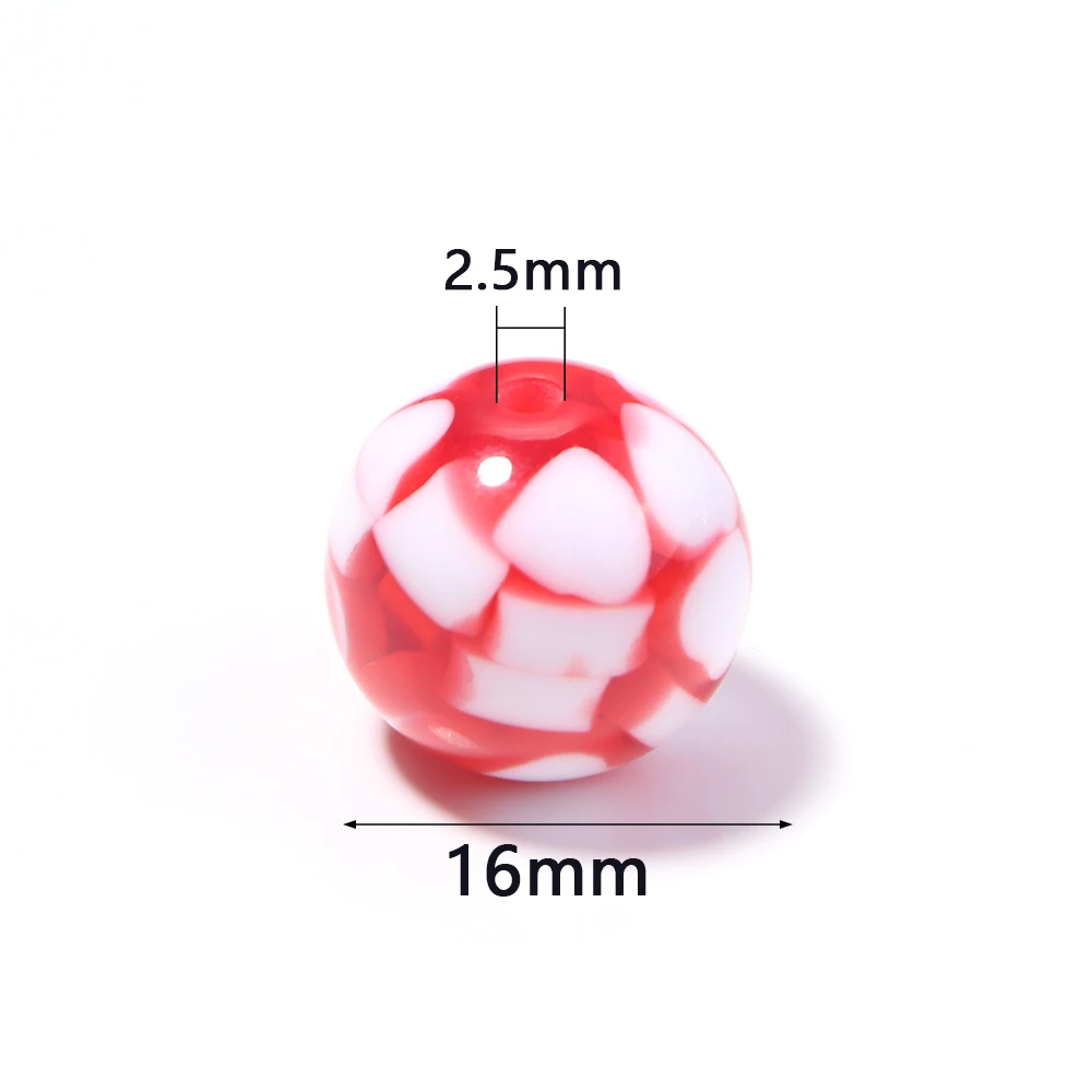 5pcs/lot 16mm Candy Color Acrylic Beads Round Loose Spacer Beads For Jewelry Making DIY Necklace Bracelet Accessories - view 3