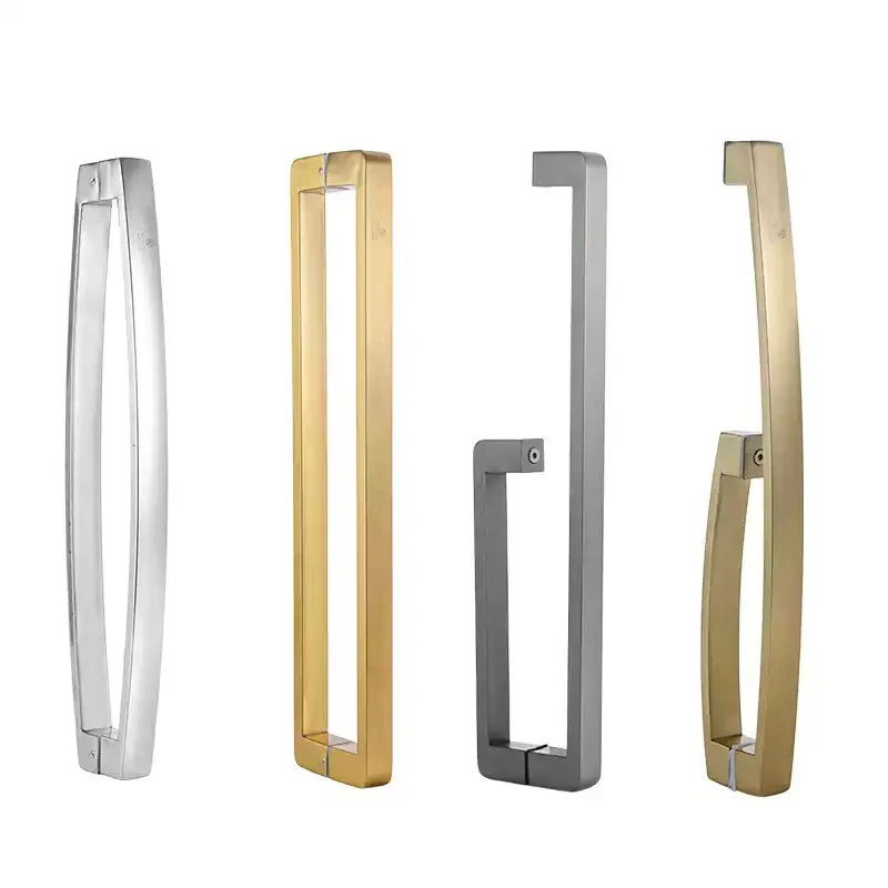 Minimalist Stainless Steel Shower Room Handle - Silver Glossy Matte Black Gold Rose Golden Gun Gray - Bathroom Glass Door Pulls