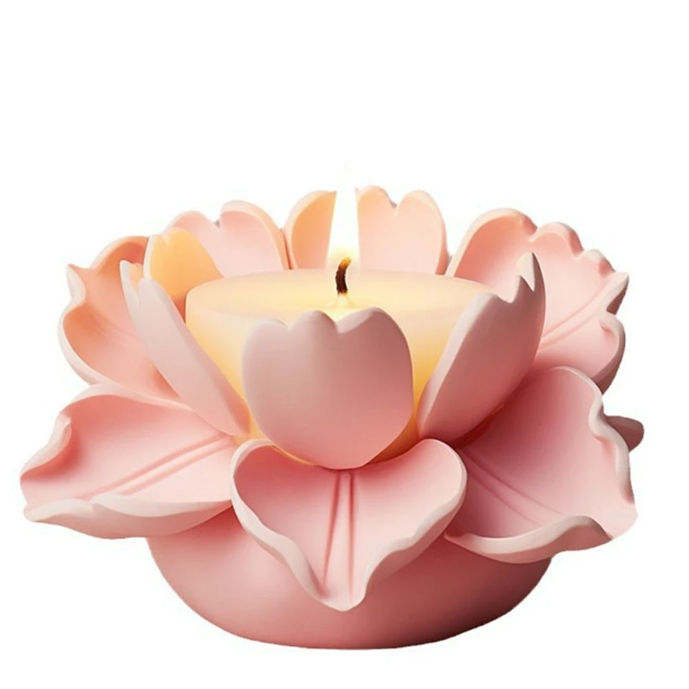 

Lotus Aromatherapy Candle Silicone Mold Manual Simulation Candle Silicone Mold Scented Making Tools 3D DIY Handmade Fragrance