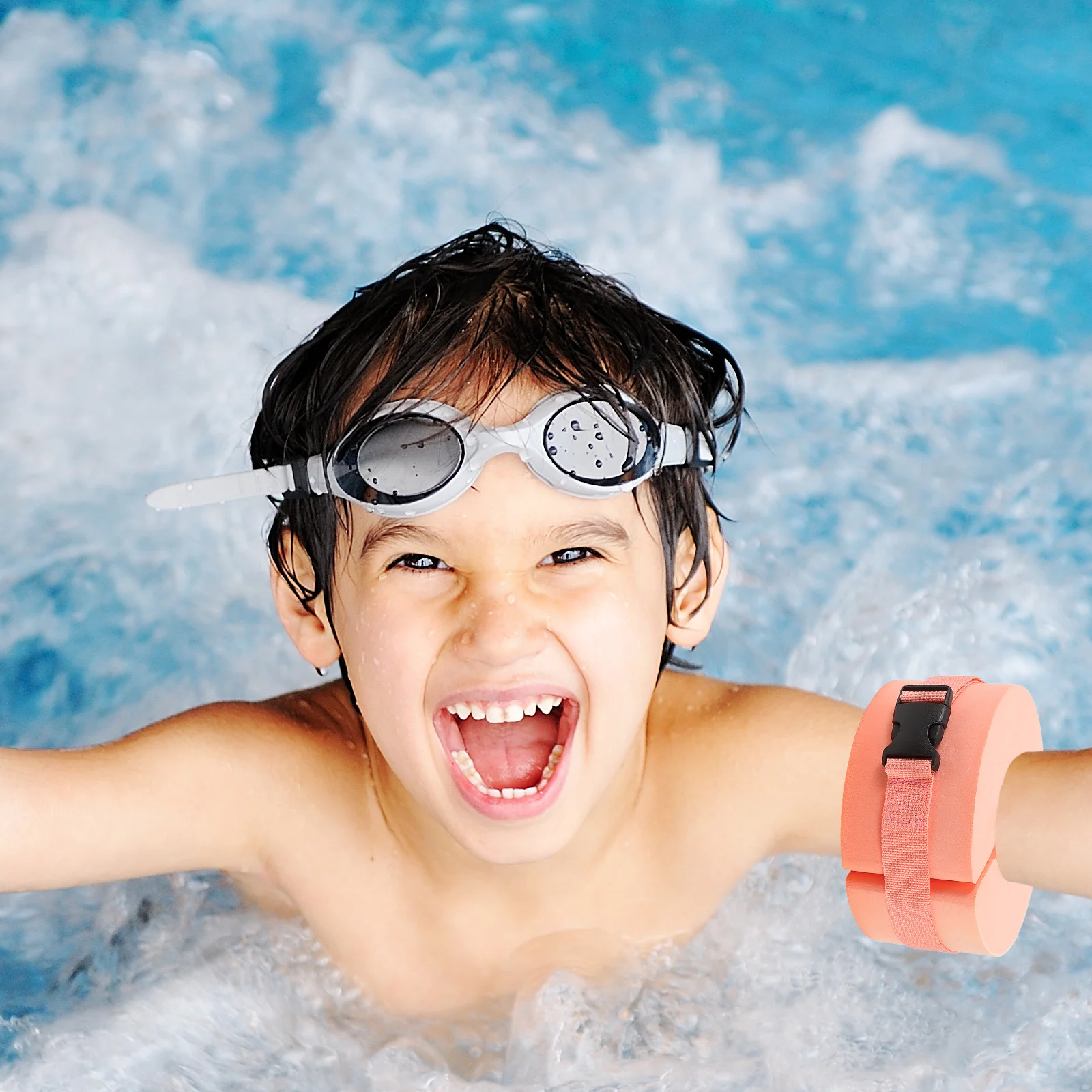 1 paio di braccialetti galleggianti da nuoto per bambini, anelli da nuoto, maniche di sicurezza in schiuma durevoli per piscina, allenamento in spiaggia, ali d'acqua