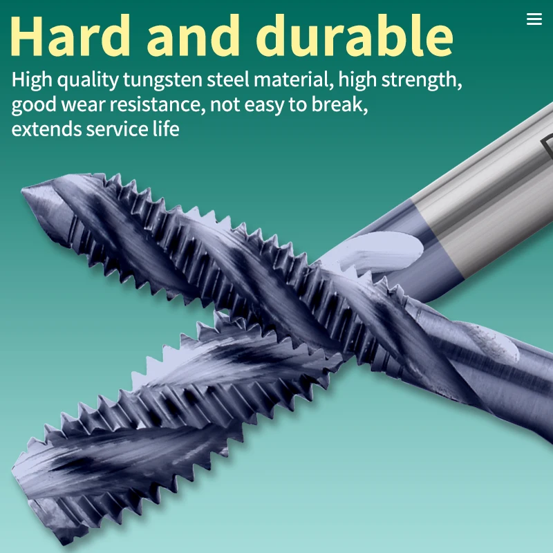 

Hard alloy tap spiral coating with hardened tungsten steel wire, spiral hard material quenching specialUNC UNF For HRC 55° - 62