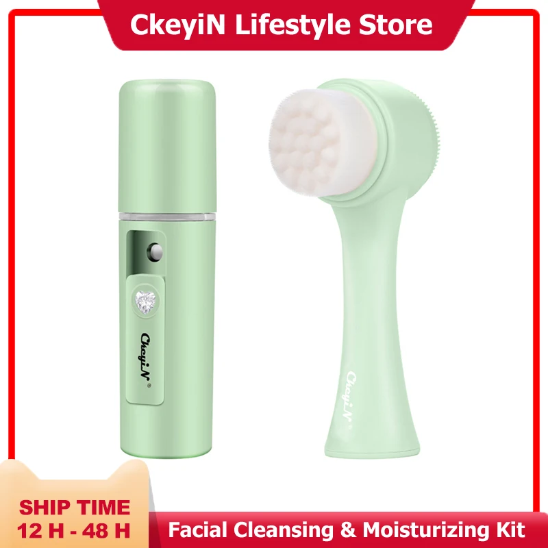 CkeyiN szczoteczka do oczyszczania twarzy + przenośny USB Nano parownik do twarzy skóra twarzy narzędzia do pielęgnacji parownik do twarzy nawilżający