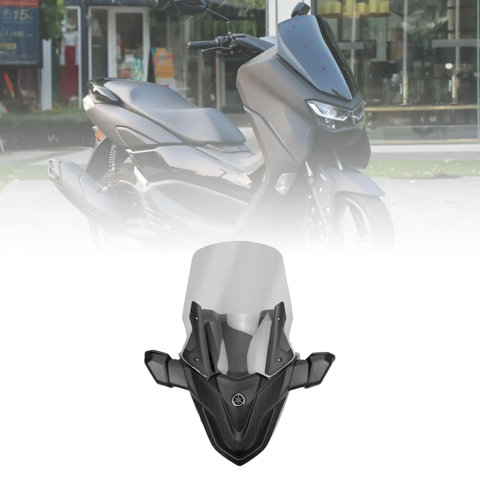 

Motorcycle Windshield Front Windscreen Accessory High Performance Sturdy Wind Deflector with Rearview Mirror for Nmax155