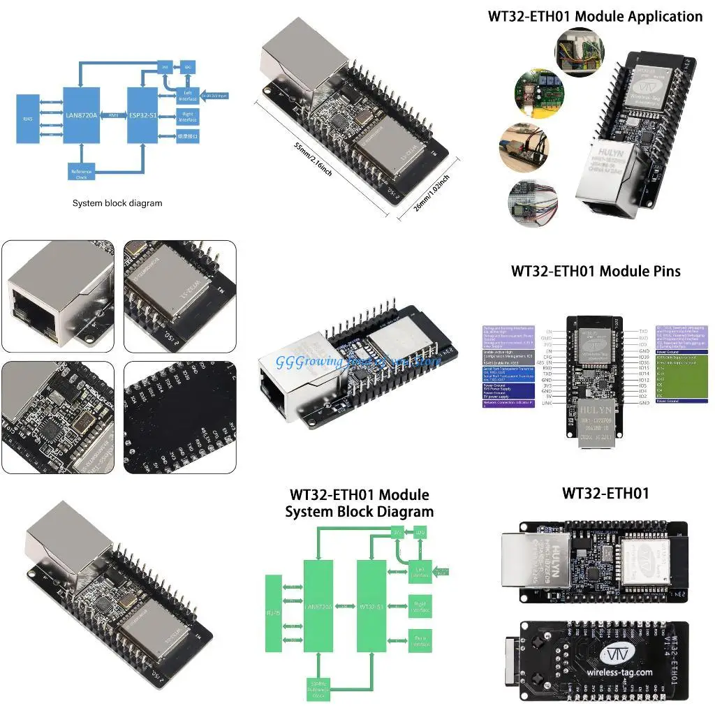 

H9EB WT32 ETH01 Low Power Wireless Networking Board With WiFi And Ethernet Support