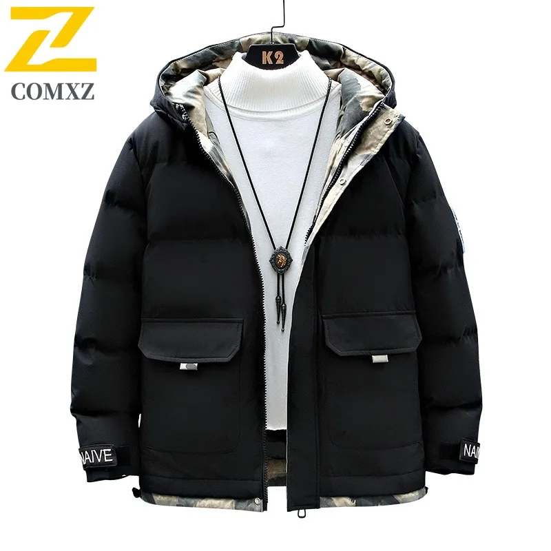 Winter Warm Jacket Men's Trendy Casual Thick fleece-lined Comfortable Windproof Cotton Coat Youth Brand Baseball Clothes Parkas