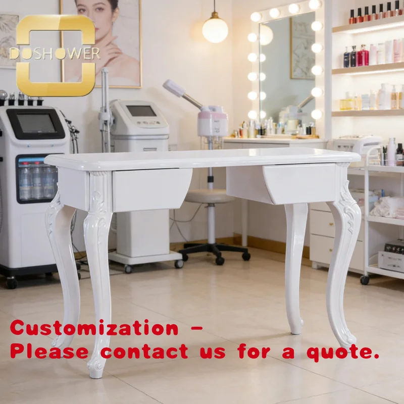 Customize.Luxury manicure Table crafted with materials keep you safe and healthy combining functionality with modern aesthetics