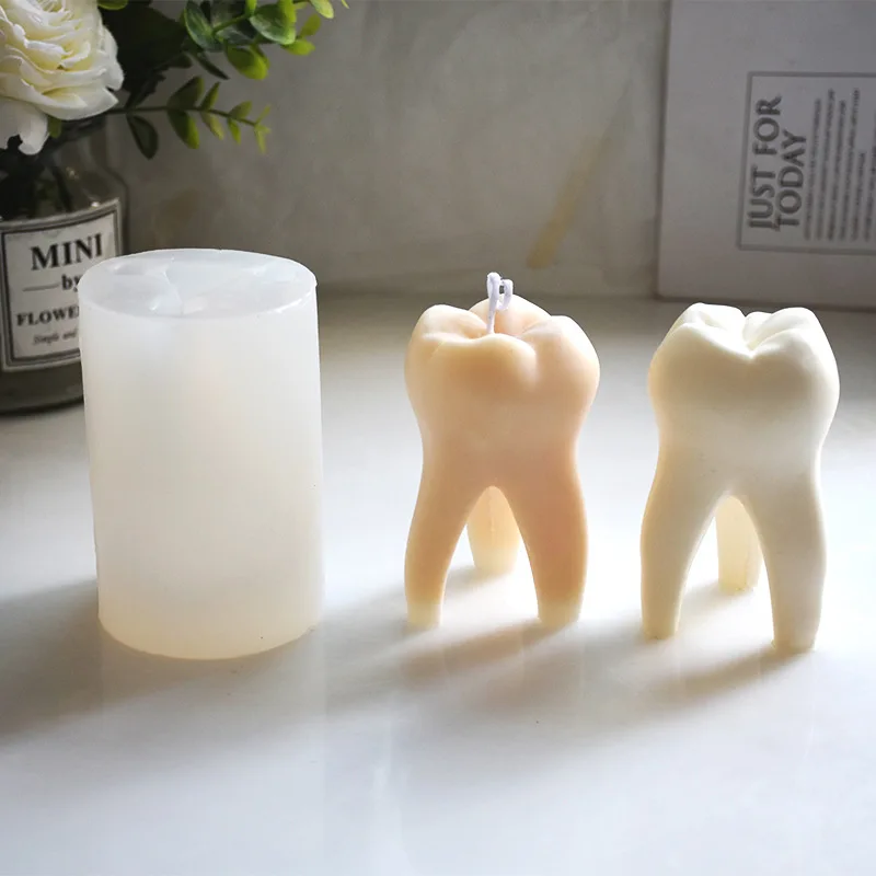 

Simulation Big Teeth Candle Mold Silicone Candle Mould Resin Art Craft for Office Table Decor 3D Tooth Handmade Soap Candle Mold