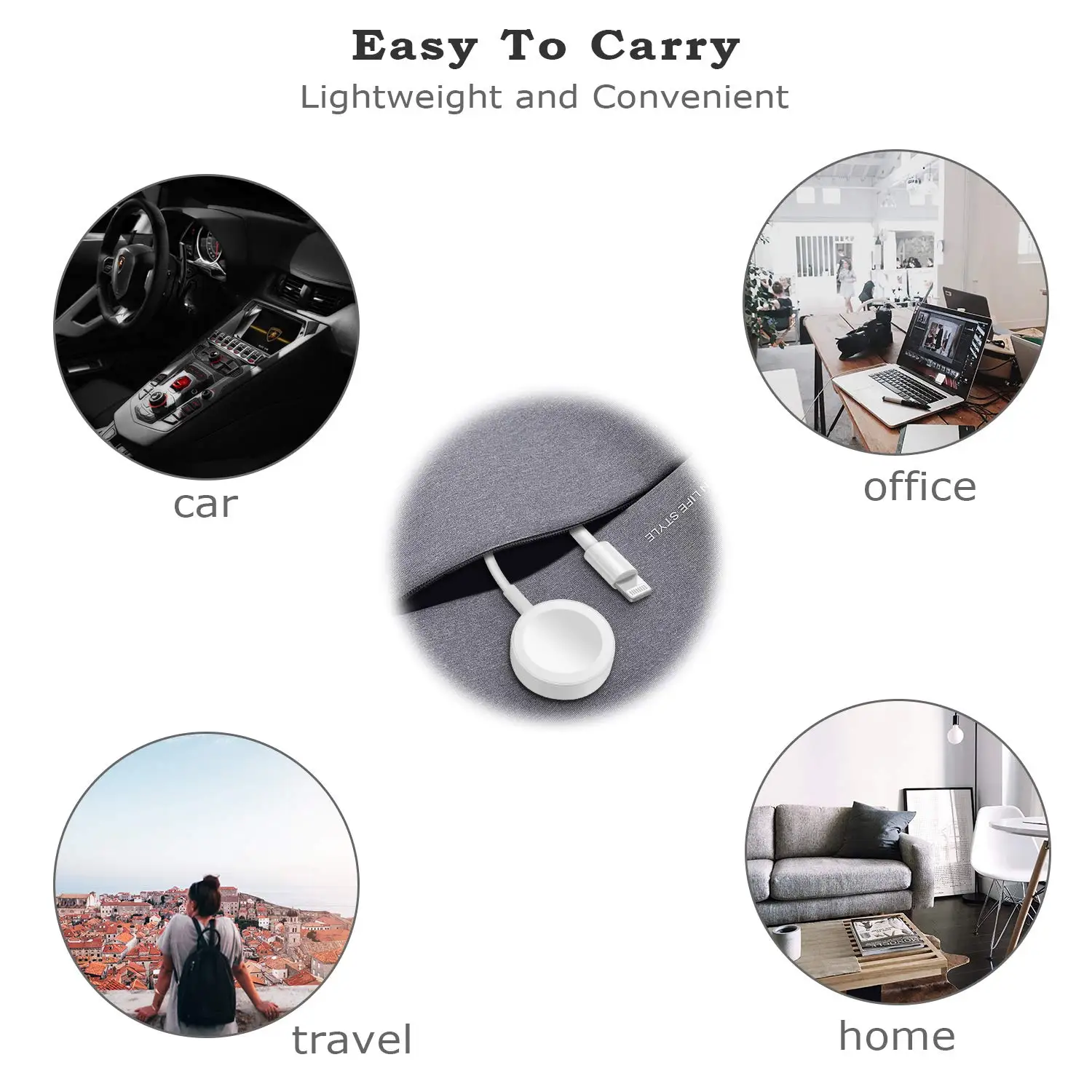 Зарядное устройство 2 в 1 для Apple Watch Series 4/3/2/1, совместимо с зарядным устройством iWatch