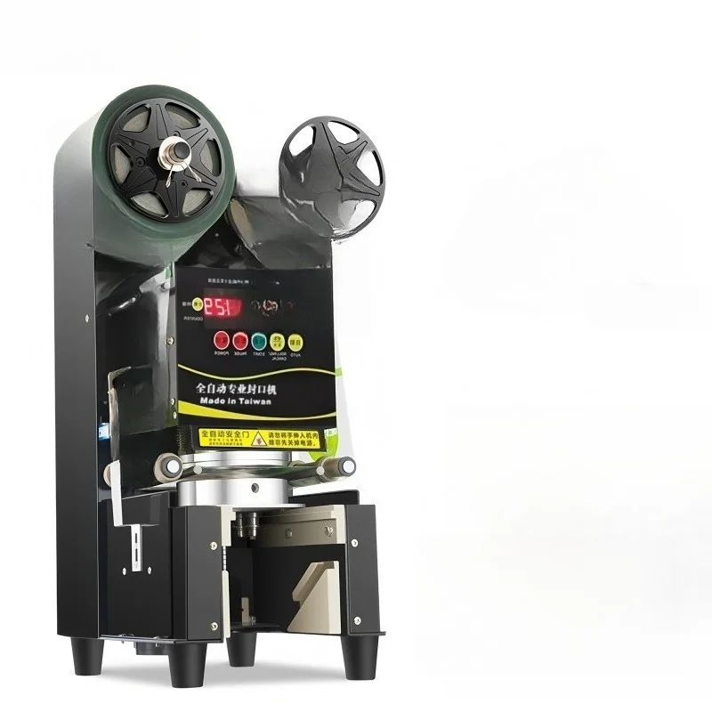 Plastic bottle cup beverage packaging electric automatic sealing machine juice milk tea paper material film