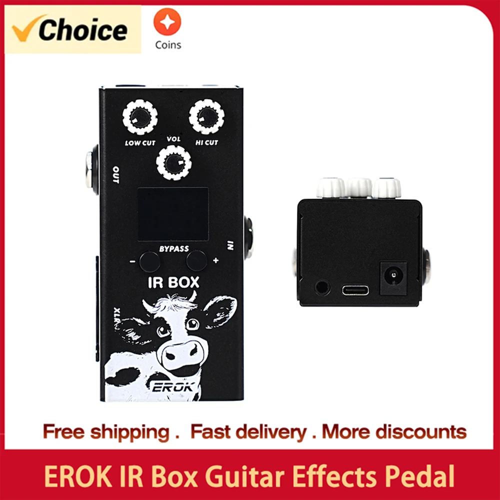 

EROK Guitar IR Box Effects Pedal with IR Cab Impulse Response Cabinets Speaker Simulator XLR Port 6.35mm Input/Output