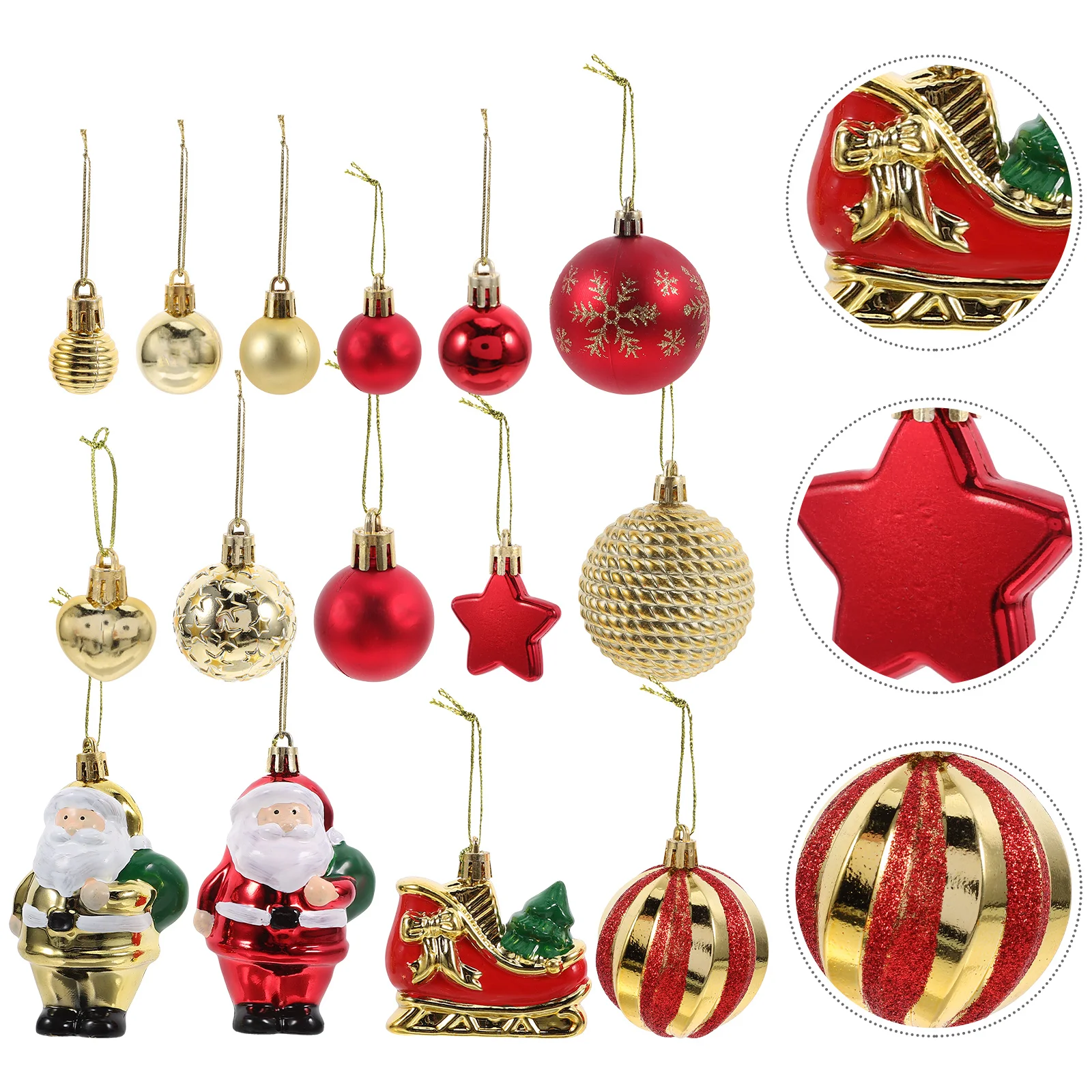 

72Pcs Christmas Hanging Ornaments Set Mini Ball Decorations with Sparkling Finish Easy to Hang Tree Pendant for Holiday Seasonal