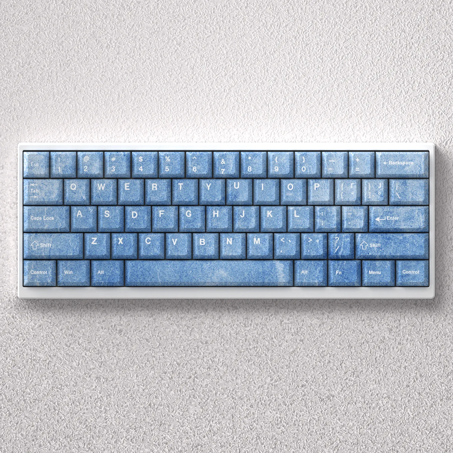 Haze blue keycap original height PBT material is engraved opaque suitable for 60 65 68 keyboard small and fresh