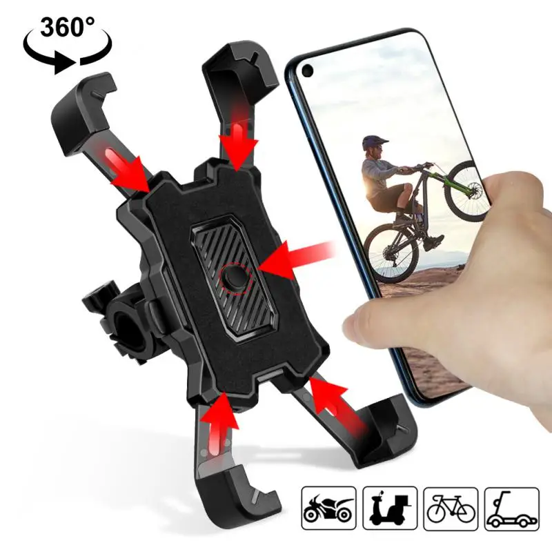 360 Degrees Bicycle Motorcycle Rack Phone Holder For Outdoor Cycling And Commuting Bike Phone Holder Shockproof Bracket GPS