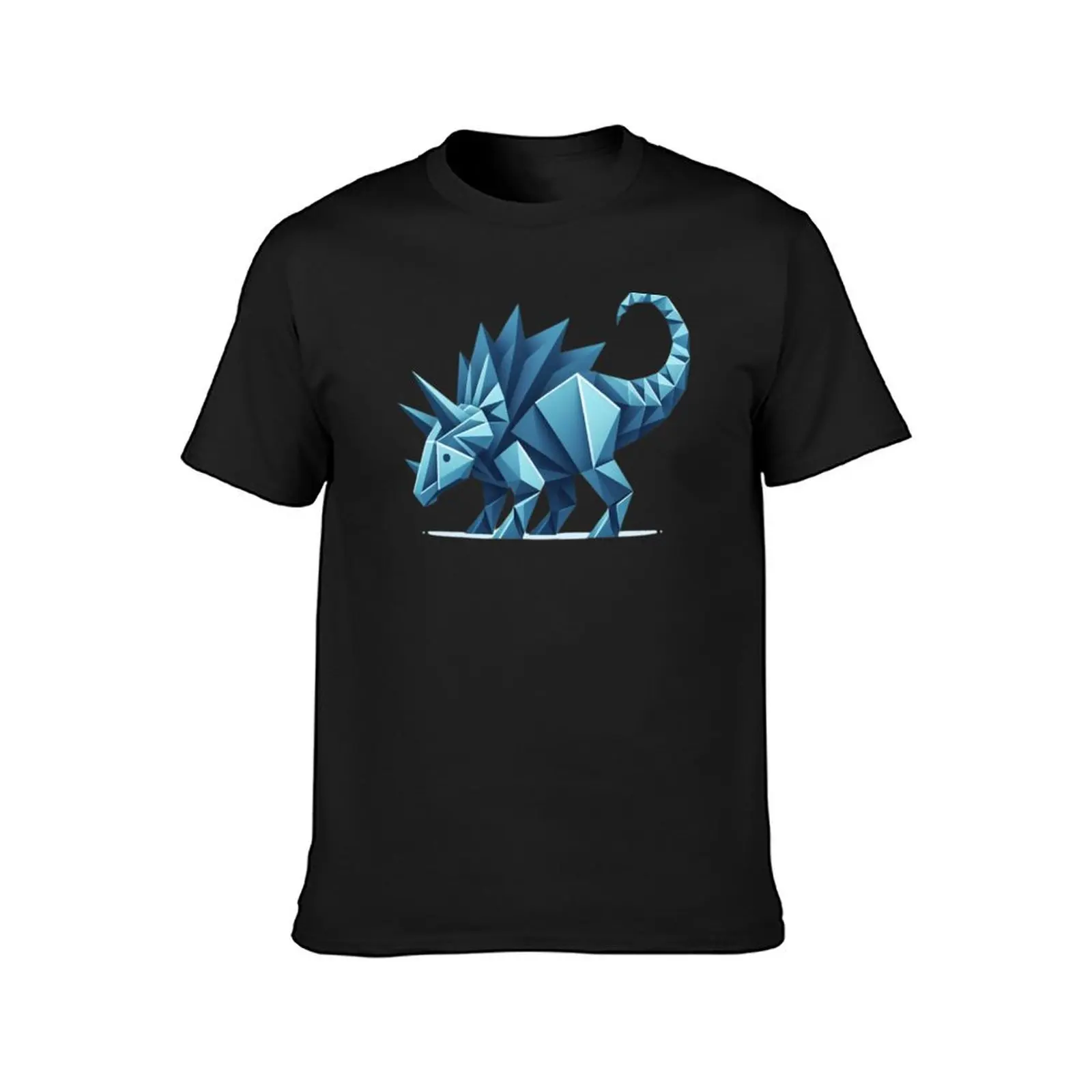 Triceratops origami, dino world from paper T-shirt korean fashion quick-drying customizeds t shirts for men pack