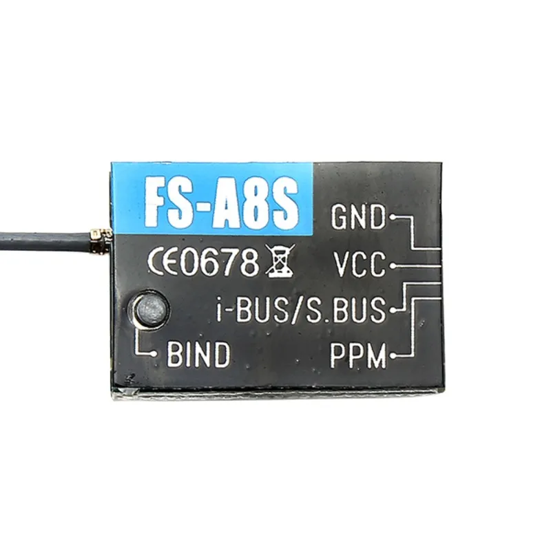 Flysky RX FS-A8 FS A8S FS-A8S 2.4G 8CH Mini RC Receiver W PPM i-BUS SBUS Output for i6S FS-i6X FS-i10 FS-GT2E I6 A2 Transmitter