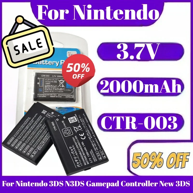 

5-10pcs 3.7V CTR-003 2000mAh for Nintendo 2DS 3DS NEW 2DS XL Battery CTR-003 for Nintendo 3DS N3DS Gamepad Controller New 3DS