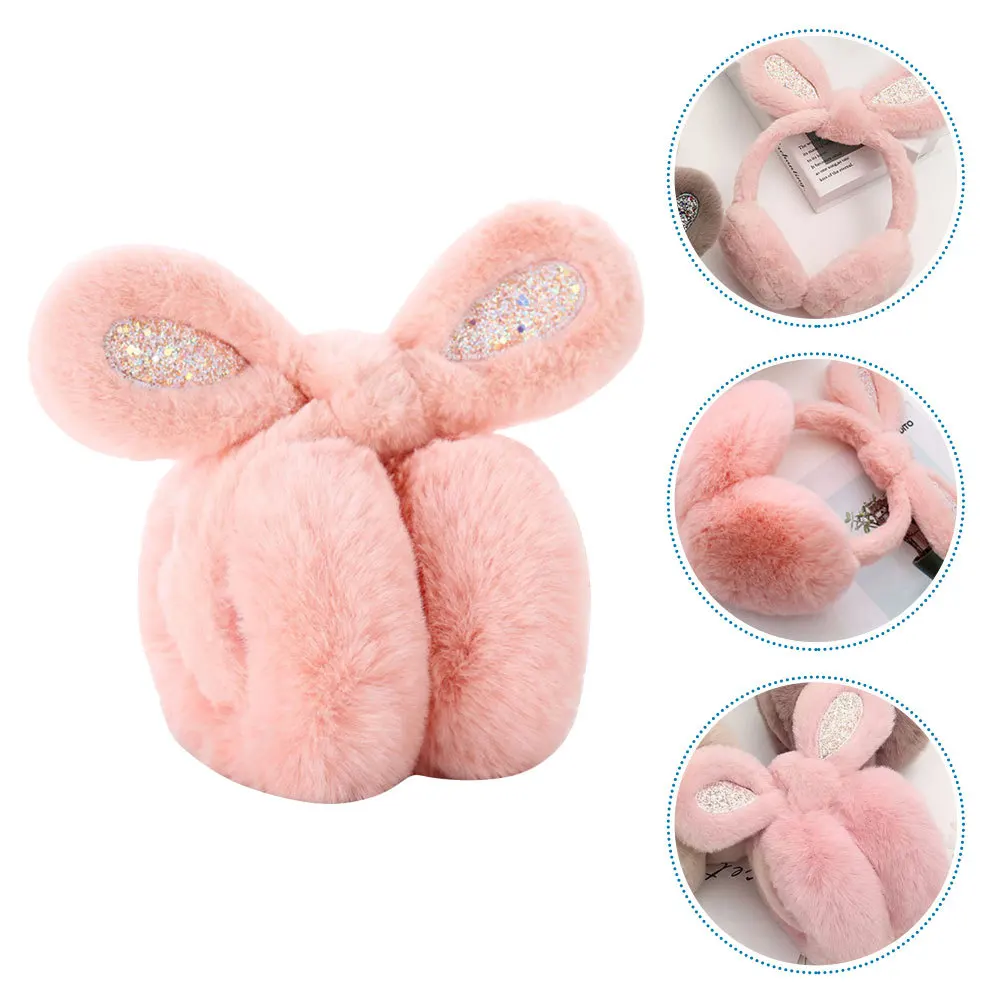 

Sequin Rabbit Ear Cup for Babies Noise Winter Earmuffs