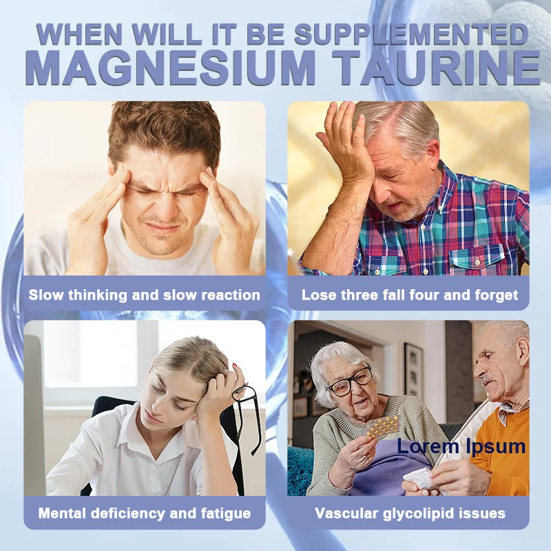 Magnesium Taurate Supplement for Maintain Magnesium Levels For Mood and Sleep (700mg per Serving, 120 Vegan Capsules)