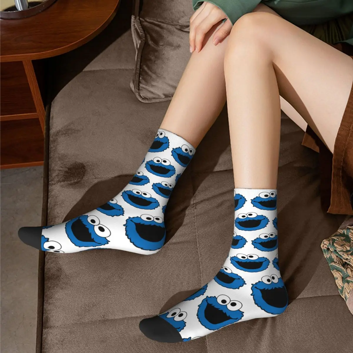 Cookie Monster Socks Harajuku High Quality Stockings All Season Long Socks Accessories for Man\'s Woman\'s Birthday Present