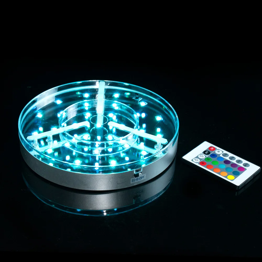 LED RGB Hookah Base Light - Remote Control Color Changing Triangle Light for Glass Shisha - USB Rechargeable Lighting