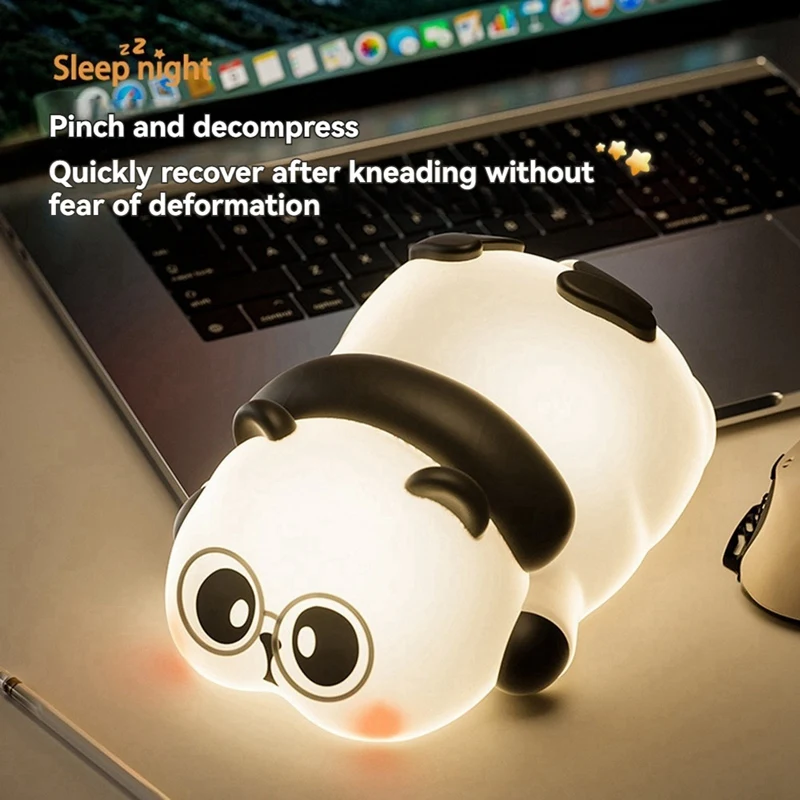 ГОРЯЧИЙ! Силиконовый ночник с пандой, детская спальня, лампа для защиты глаз, лампа с пандой, чтобы сопровождать вам спать ночью