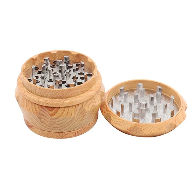 1PCs 40/55/63mm Wood Herbal Herb Tobacco 4 Layers Spice Grinder Smoke Grinders Tobacco Cigarette Grinders Color Mixing