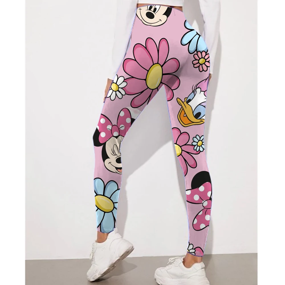 Disney Minnie und Mickey Mouse Print Leggings für Damen Leggings Tarnung Fitnesshose Weiche dehnbare Strumpfhosen Leggings Physisch