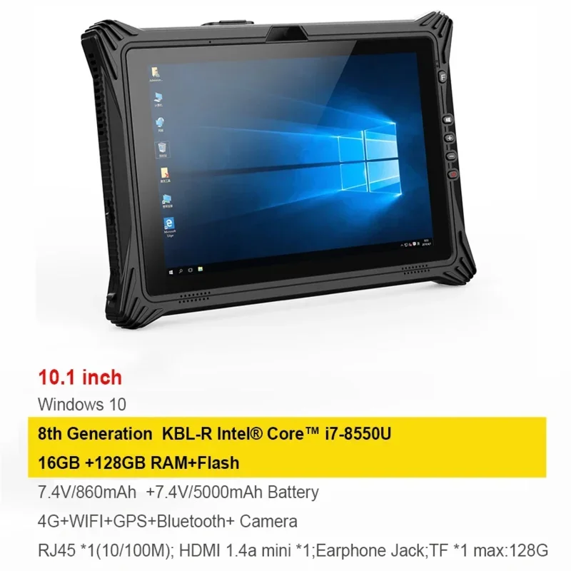 

10 inch Windows10 car holder tablet i7-8550U 16G RAM interface rich industrial tablet PDA