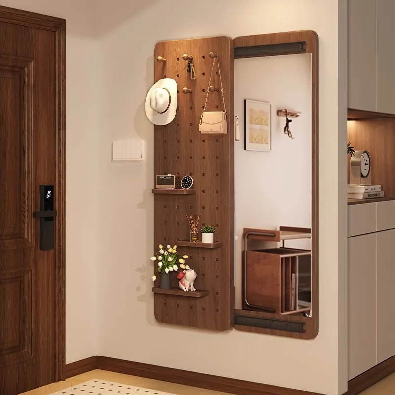 Explosion-proof hole plate full-length mirror Invisible push-pull full-body mirror Closed and hidden to block wall-mounted
