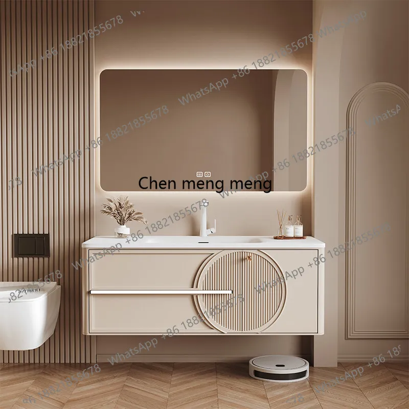 2026 New DuPont Corian Slate Seamless Integrated Washing Basin Rubber Wood Paint Light Luxury