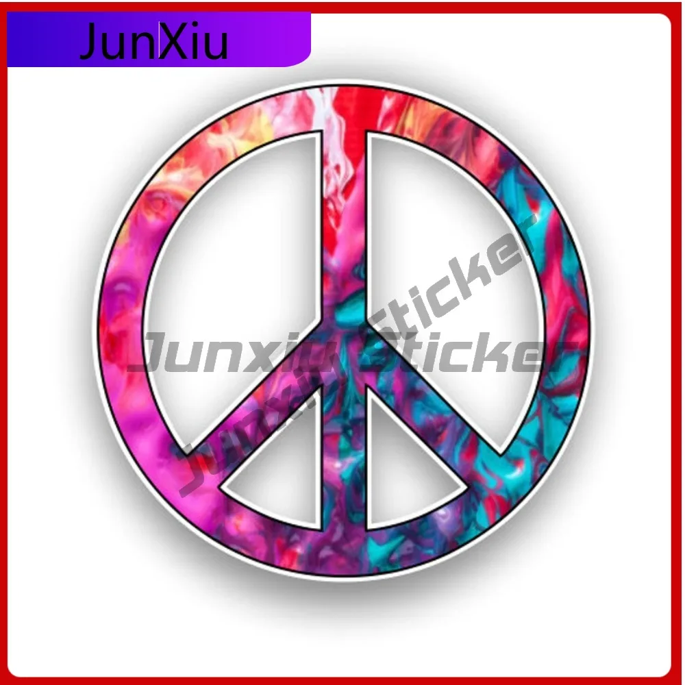 

Peace Sign Kalidescope Pattern Sticker Car Motorcycle Bicycle Skateboard Bumper Laptop Luggage Waterproof Decals Cover Scratches