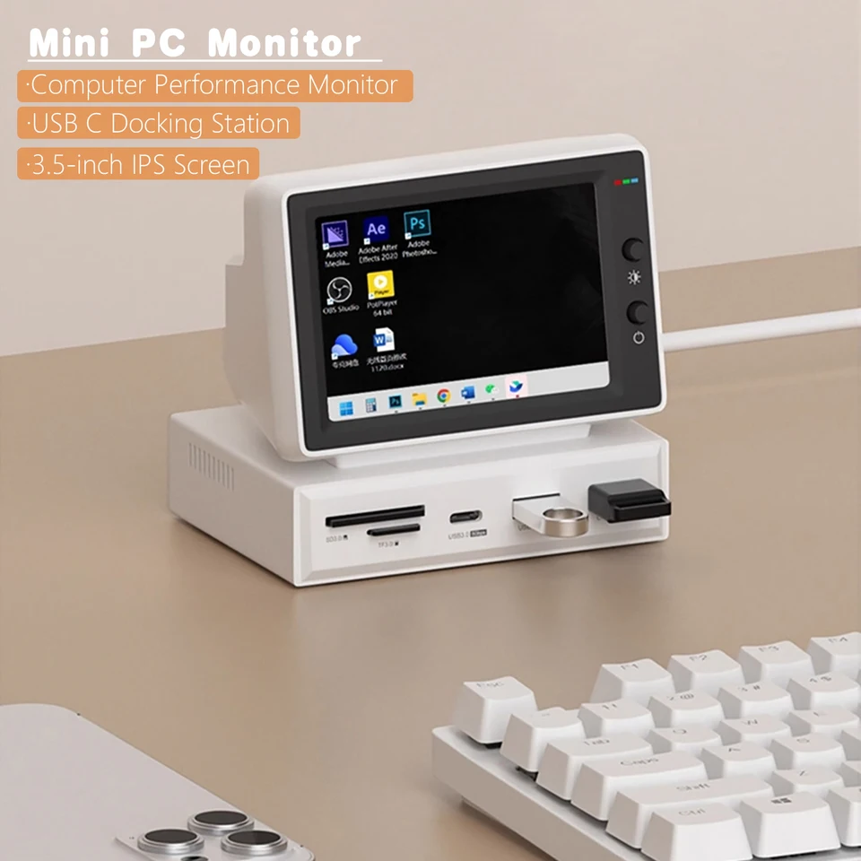 3.5 Inch IPS Mini Screen with USB C Hub