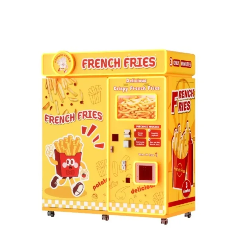 Smart French Fries Vending Machine Fully Automatic Self Service Fast Food Potato Fries Kiosk Touch Screen QR Code Payment