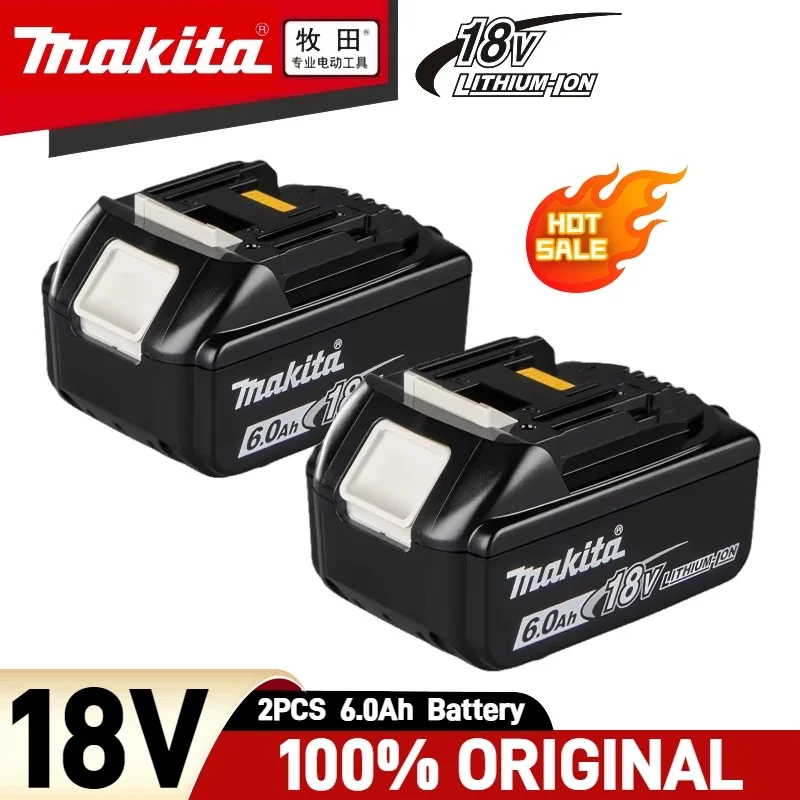 

100% Original makita 18V Battery, BL1860B 6.0Ah lithium-ion, for makita 18V DGA404 DTW173 DDF487 DJV182 HR140D DTD173 Tools